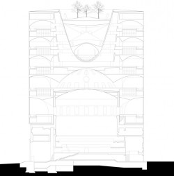 New Stockholm Public Library, cross section, anonymous