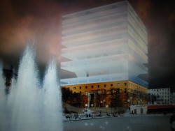 panoramic view on the new extended Stockholm Public Library, anonymous